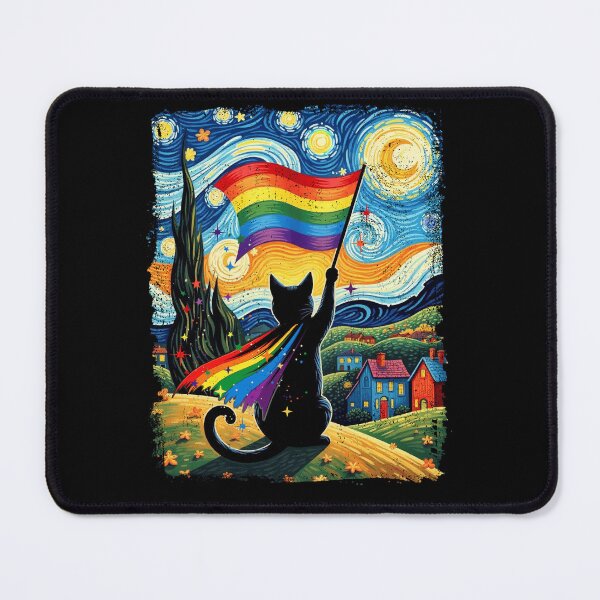 Item preview, Gay Pride Cat Art Starry At Night Style LGBT Pride  designed and sold by MackenzieBin.