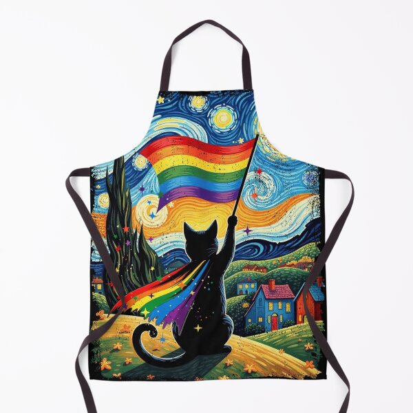 Item preview, Gay Pride Cat Art Starry At Night Style LGBT Pride  designed and sold by MackenzieBin.