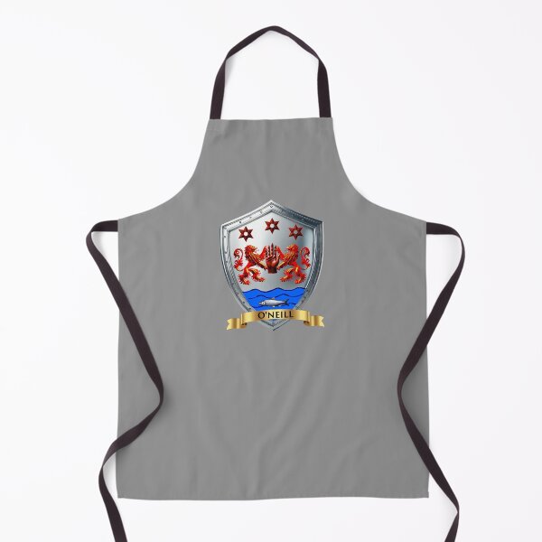 Item preview, O'Neill Coat of Arms – Red Hand with Lions, Stars & Salmon with Name Banner designed and sold by Highlandkings.
