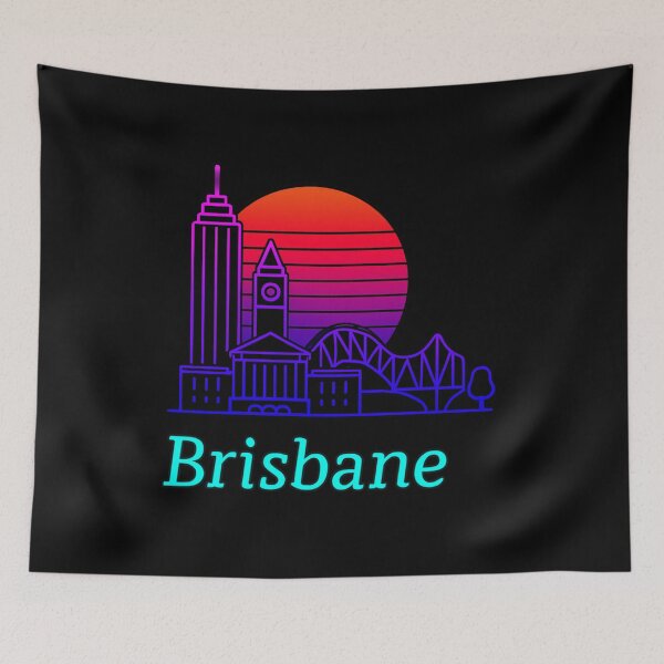 Item preview, Brisbane Neon Skyline Collection: Futuristic City Lights designed and sold by Design_Your_Day.