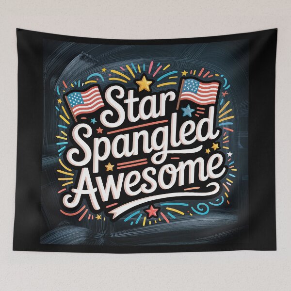Item preview, Star Spangled Awesome - Patriotic Chalkboard Style designed and sold by ForeverPrintsOK.
