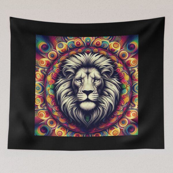 Item preview, Psychedelic Wild Lion 3 designed and sold by CatManDrew.