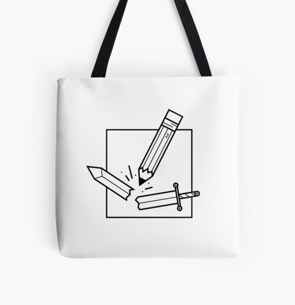 The Pencil is Mightier than the Sword All Over Print Tote Bag