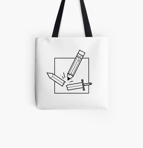 The Pencil is Mightier than the Sword All Over Print Tote Bag