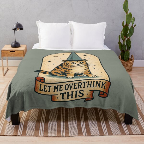 Item preview, Let Me Overthink This – Funny Wizard Cat Anxiety Humor Design designed and sold by Victor Shadehorn.