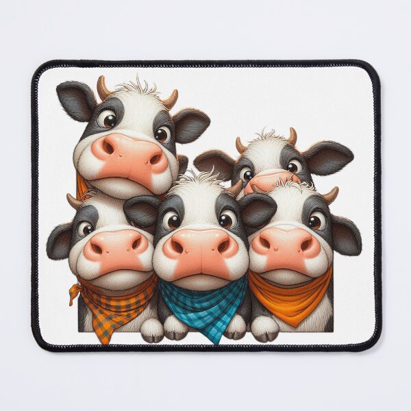 Vista previa del artículo con la obra «Vacas vaqueras alegres y divertidas - Vacas curiosas», diseñado y vendido por Betty Maria Dig Art.