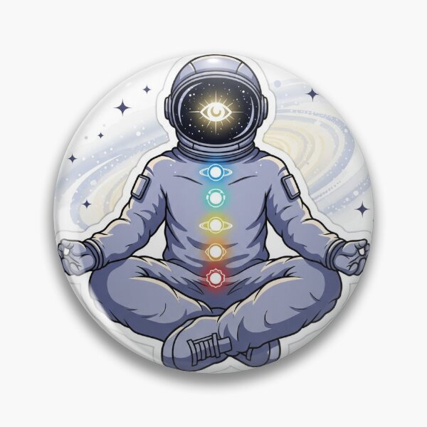 Item preview, Cosmic Chakra Alignment | Meditating Astronaut Spiritual Sticker designed and sold by SoulMint.