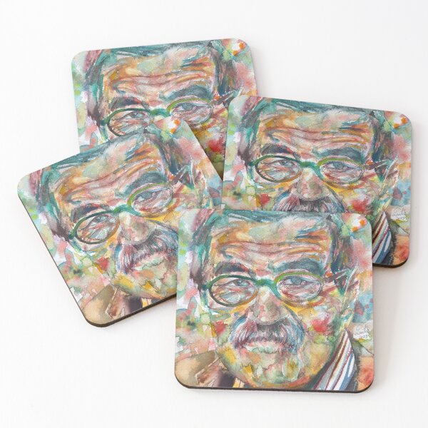 Item preview, GUNTER GRASS watercolor portrait designed and sold by lautir.