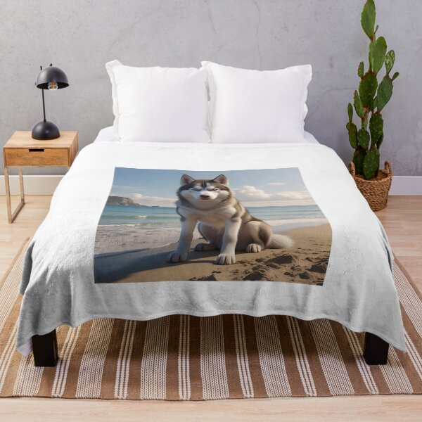Item preview, husky on the beach designed and sold by dark lex.