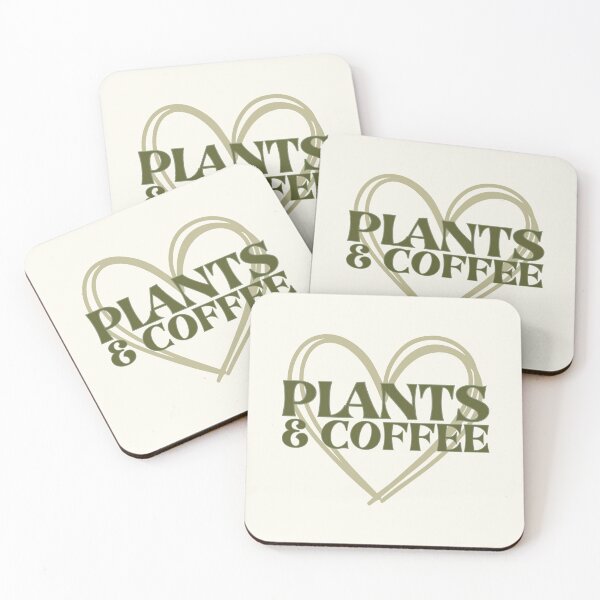Item preview, Plant & Coffee Minimalist Design | Green Typography Heart Doodle designed and sold by MySciPic.