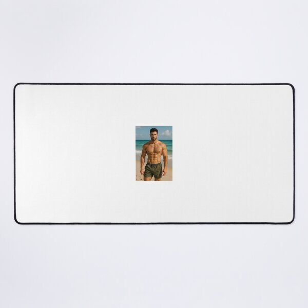 Item preview, men muscle stand on the beach designed and sold by zambalala.