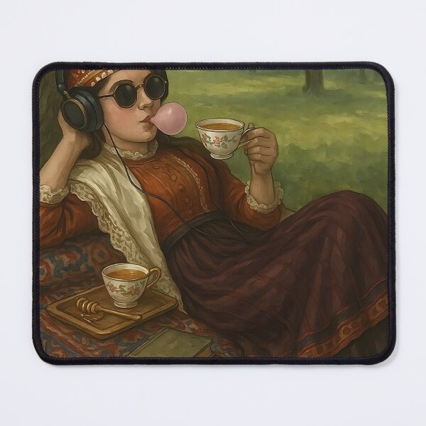 Item preview, Suyumbike enjoying her afternoon tea designed and sold by ArtsyFeeling.