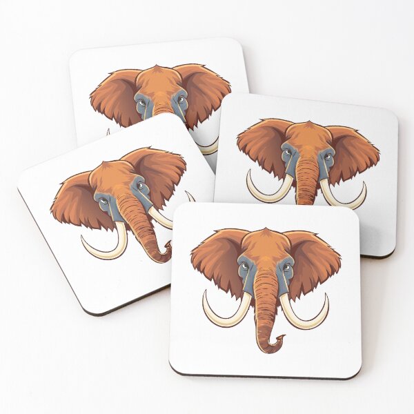 Item preview, Mammuthus head, Woolly mammoth extinct, Mammoth with Giant Ivory, Brown mammoth with big tusks, Large extinct animal from ice age designed and sold by Danler.