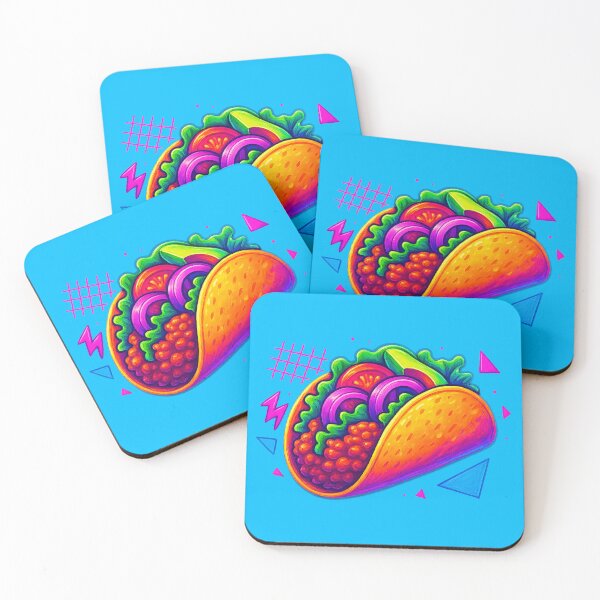 Item preview, Neon Taco Explosion – Retro 80s Pop Art Food Design designed and sold by Inspired by CarMa.