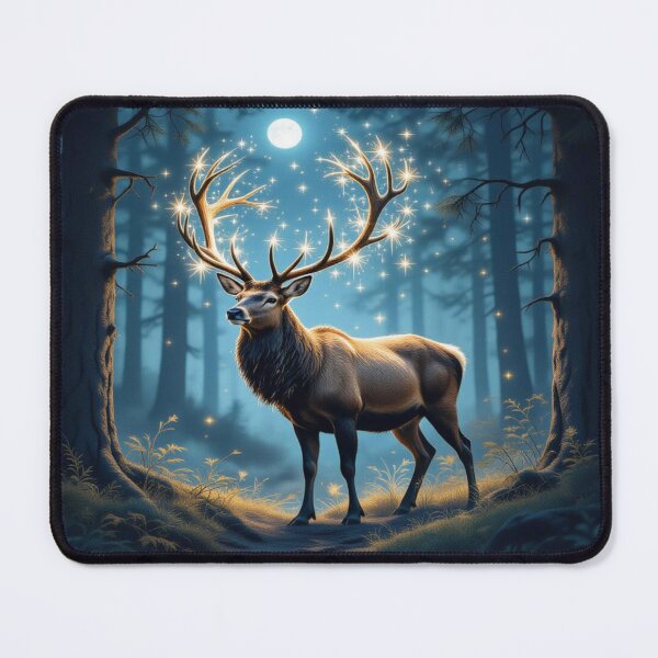 Item preview, Mystic Starlight Deer – Magic meets cosmic glow in the enchanted forest designed and sold by FotoworldEdel.