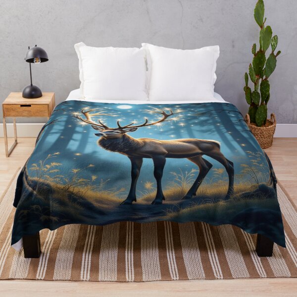 Item preview, Mystic Starlight Deer – Magic meets cosmic glow in the enchanted forest designed and sold by FotoworldEdel.