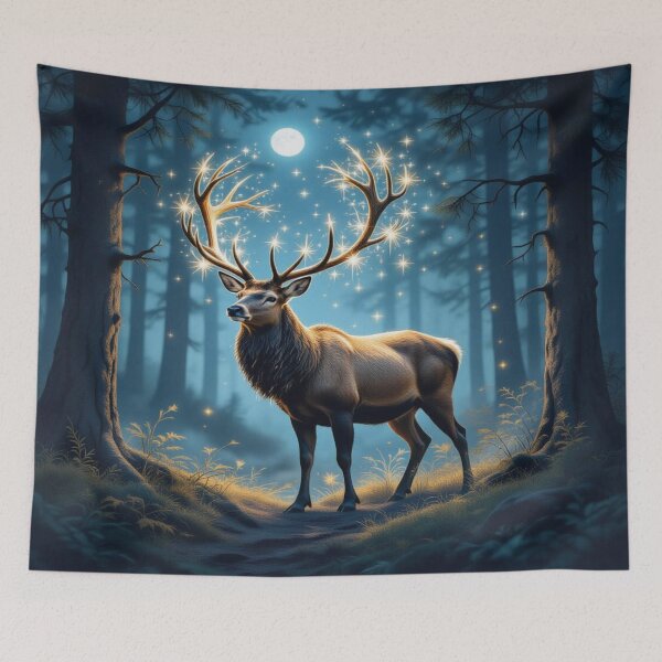 Item preview, Mystic Starlight Deer – Magic meets cosmic glow in the enchanted forest designed and sold by FotoworldEdel.