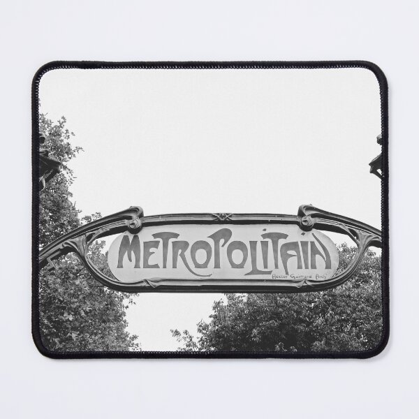 Item preview, Paris Metro Station Entrance - Art nouveau in Black and White designed and sold by CarolinaReina.