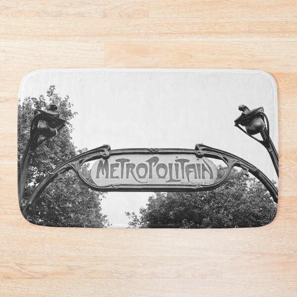Item preview, Paris Metro Station Entrance - Art nouveau in Black and White designed and sold by CarolinaReina.