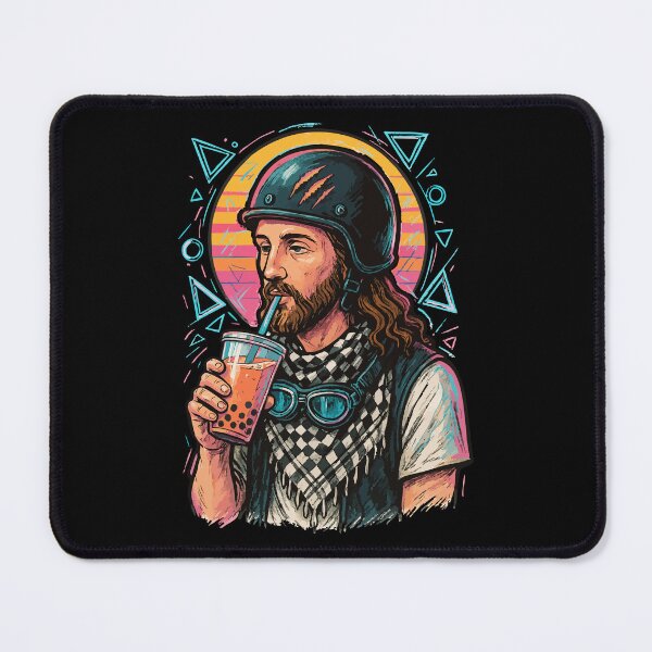 Item preview, Jesus Biker Drink Boba Tea Vaporwave Retro designed and sold by TomFrontierArt.