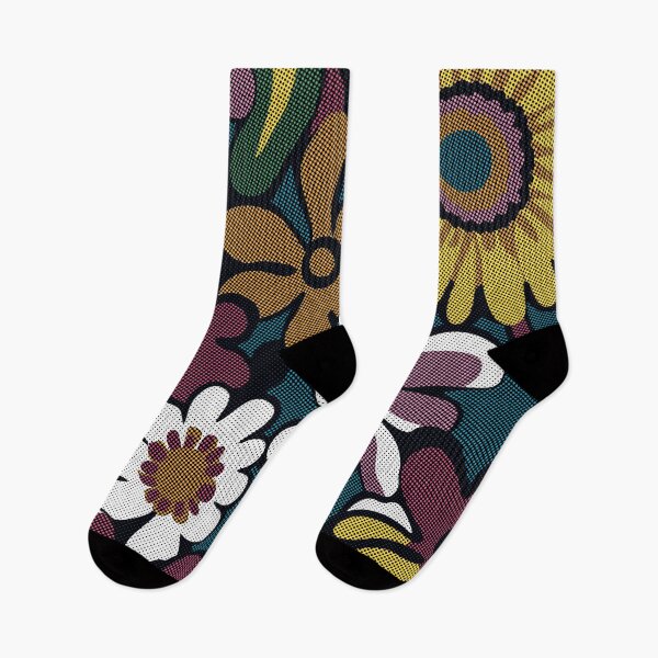 Item preview, 1960s Halftone Flower Power – Vintage Raster Floral Design designed and sold by SteadyRolling.
