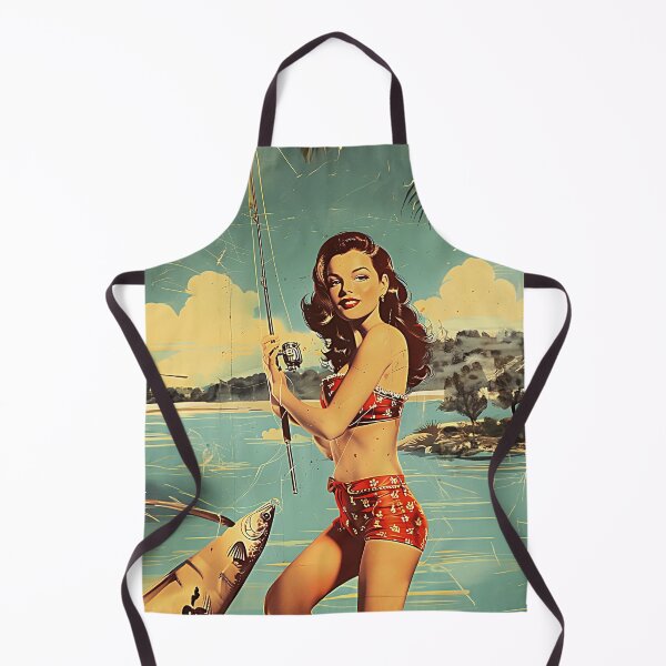Item preview, Pretty retro girl fishing designed and sold by Made-by-Gus.