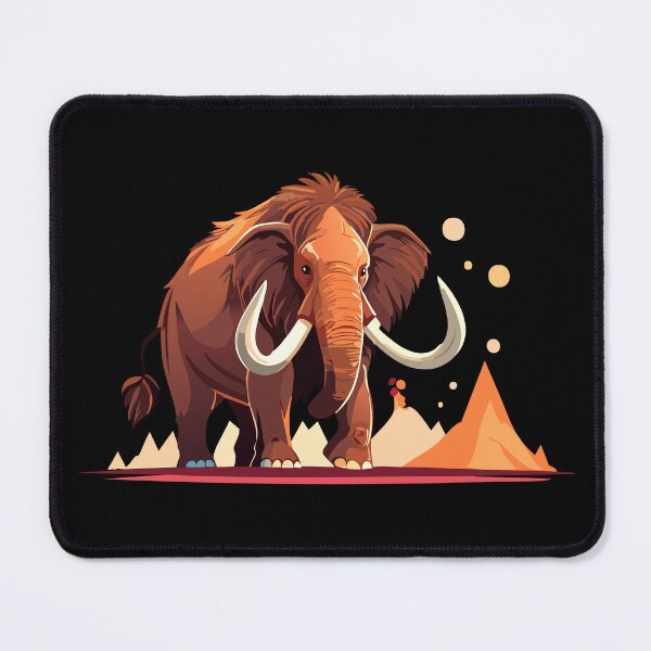 Item preview, Mammuthus, Woolly mammoth extinct, Mammoth with Giant Ivory,  Brown walking mammoth with big tusks, Large extinct animal from ice age designed and sold by Danler.