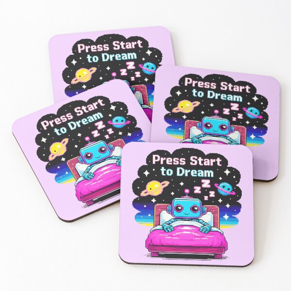 Item preview, Press Start Dreaming Pixel Robot Sleep Mode designed and sold by Amanda's Factory.
