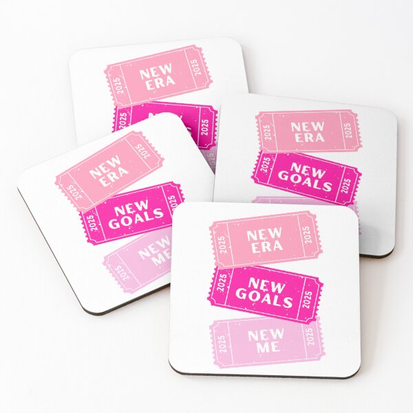 Item preview, New Era New Goals New Me Poster – Pink Motivational Ticket Wall Art – 2025 Glow-Up Affirmation Print designed and sold by jenelectra.