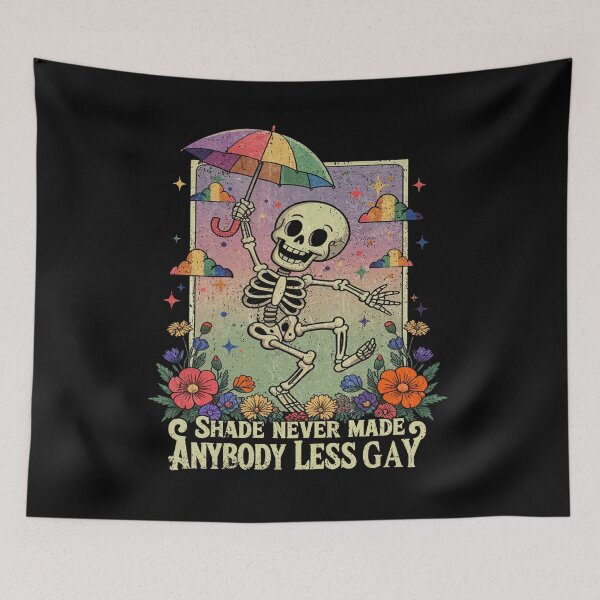 Item preview, LGBT Skeleton Shade Never Made Anybody Less Gay designed and sold by MackenzieBin.