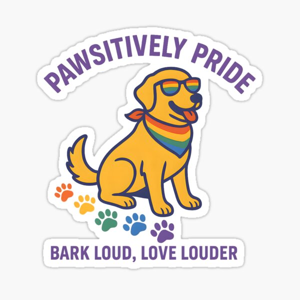 Item preview, Pawsitively Pride Dog with Rainbow Bandana LGBTQ+ Support designed and sold by InkInduldge.