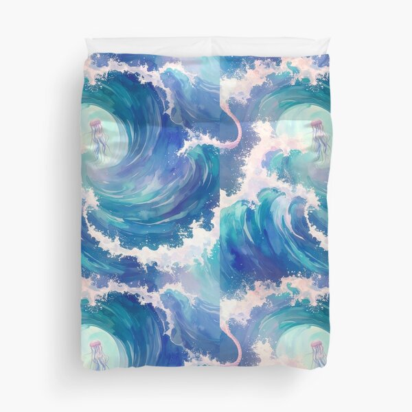 Item preview, Ocean Waves and Sea-life Seamless Pattern designed and sold by RetroovyPatterns.