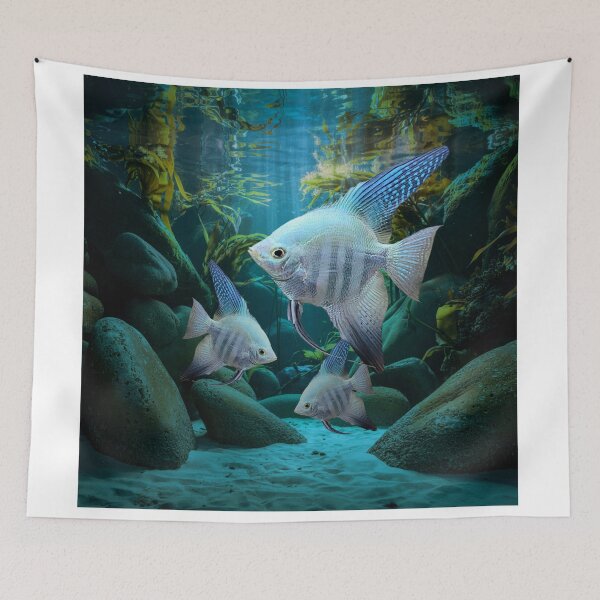 Item preview, Blue Angelfish Aquarium Fish Tank Breeders Art designed and sold by Aquarium Eclipse.