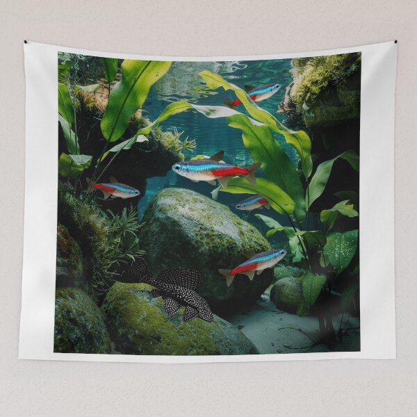 Item preview,  Neon Tetras Plecostomus Pleco Aquarium Fish Tank Breeders Art designed and sold by Aquarium Eclipse.