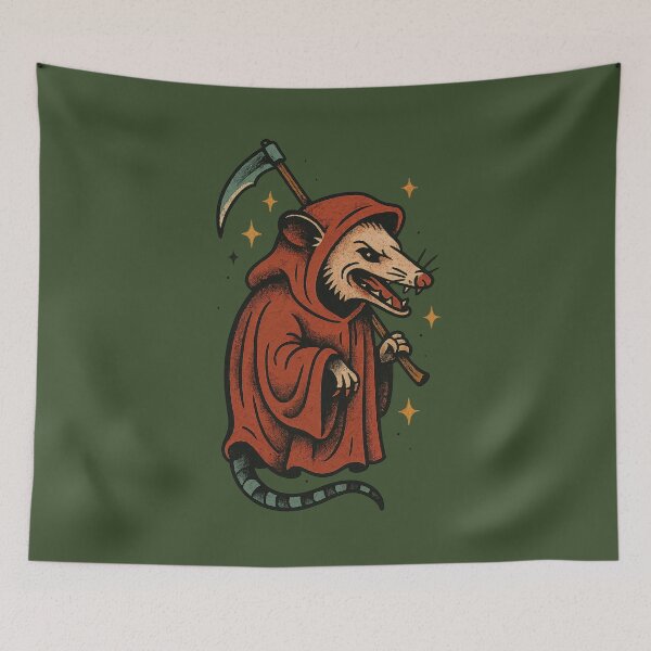 Item preview, Grim Reapossum – Funny Death Rodent in Hooded Cloak Design	 designed and sold by Victor Shadehorn.