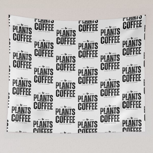 Item preview, Pretty Addicted to Plants & Coffee | Retro Distressed Typography designed and sold by MySciPic.