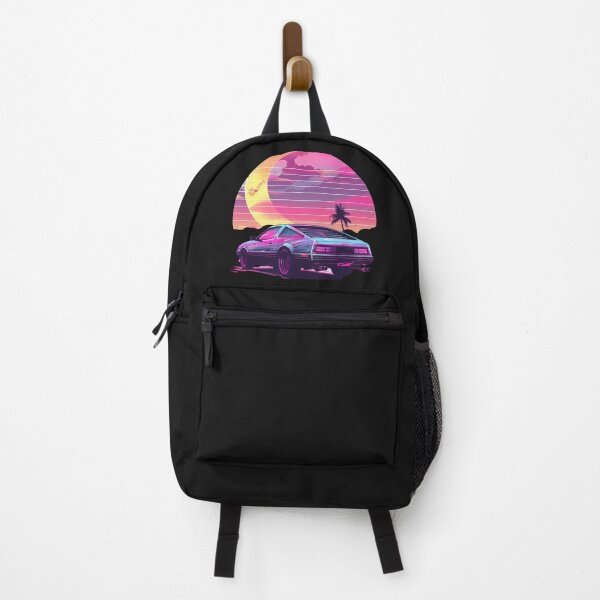 Item preview, Voiture Vaporwave – Voiture rétro avec coucher de soleil néon en arrière-plan designed and sold by Wawan35200.