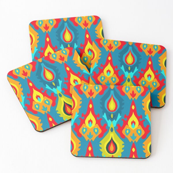 Item preview, Vibrant Adras Pattern – Traditional Ikat Design in Bright Central Asian Colors designed and sold by xonush.