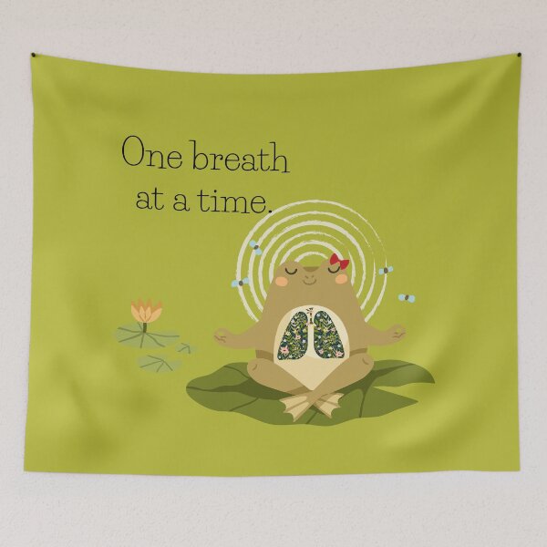 Item preview, Meditating Frog with Floral Lungs – Mindful Yoga Nature Design Exercise warmup yoga meditation pet designed and sold by NadiTrends.