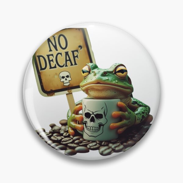 Item preview, Decaf? Never. – Angry Frog designed and sold by Victoriella-v.