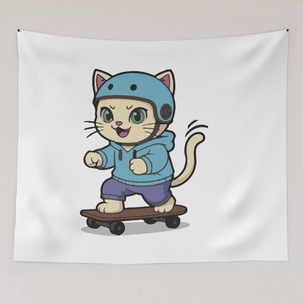 Item preview, Cat Sparky Skateboarder Kitty designed and sold by ContextoMagico.