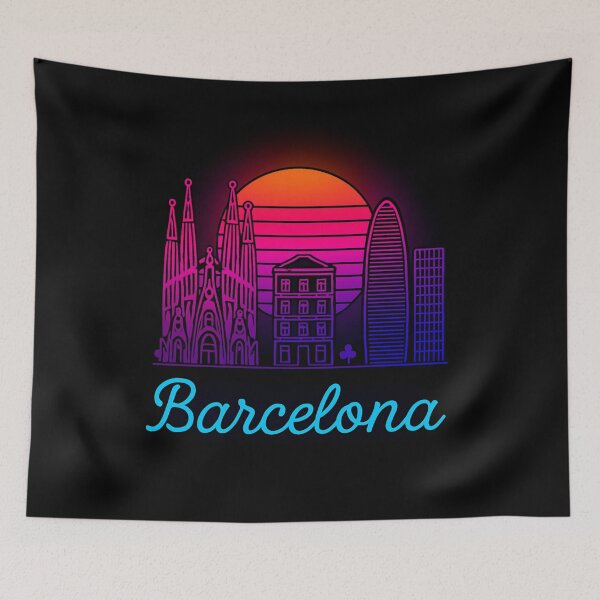 Item preview, Barcelona Neon Skyline Collection: Futuristic City Lights designed and sold by Design_Your_Day.