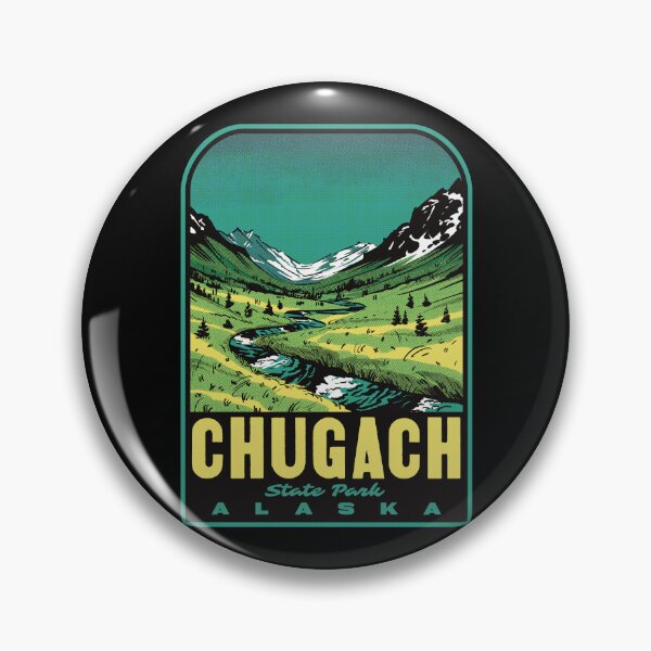 Item preview, Chugach State Park Retro Halftone Alaska Wilderness Design designed and sold by HalpinDesign.