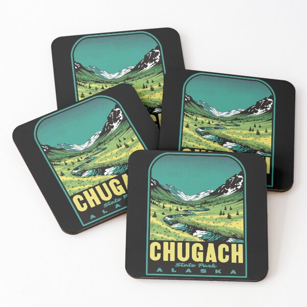 Item preview, Chugach State Park Retro Halftone Alaska Wilderness Design designed and sold by HalpinDesign.