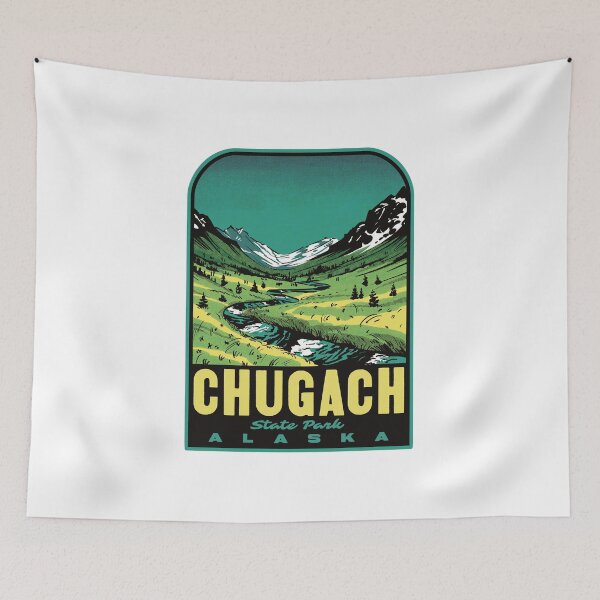 Item preview, Chugach State Park Retro Halftone Alaska Wilderness Design designed and sold by HalpinDesign.