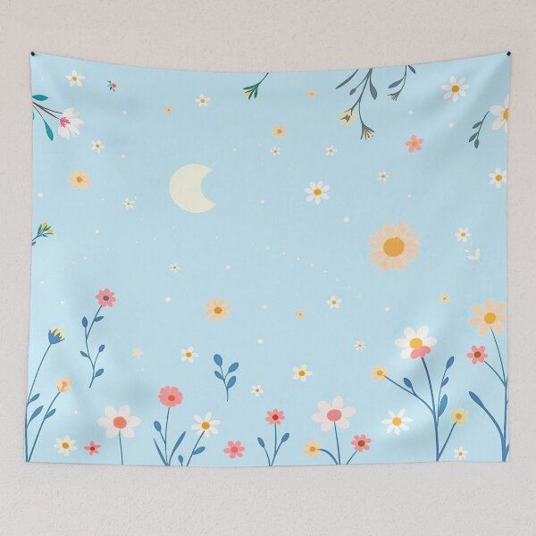 Item preview, Flowers with crescent moon designed and sold by Garrulus glandarius.