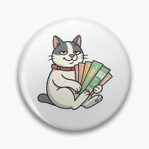 Item preview, Rich cat holding money designed and sold by Wandertrace.