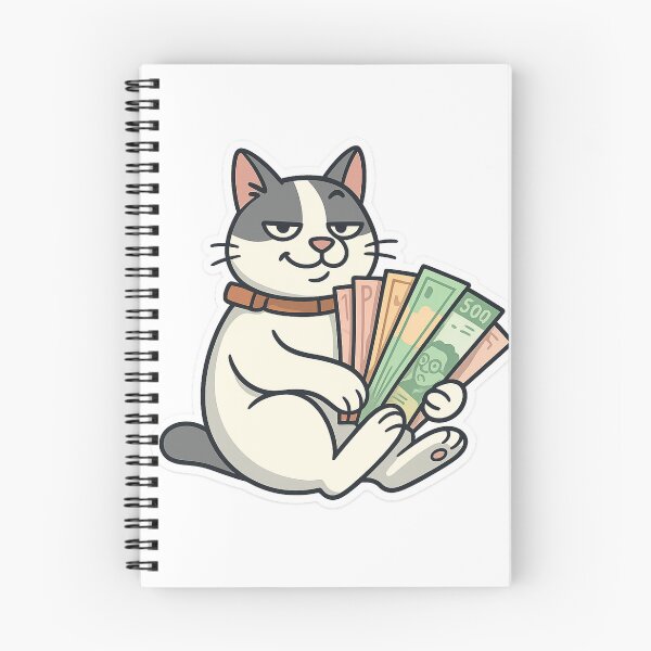 Item preview, Rich cat holding money designed and sold by Wandertrace.