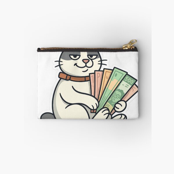 Item preview, Rich cat holding money designed and sold by Wandertrace.