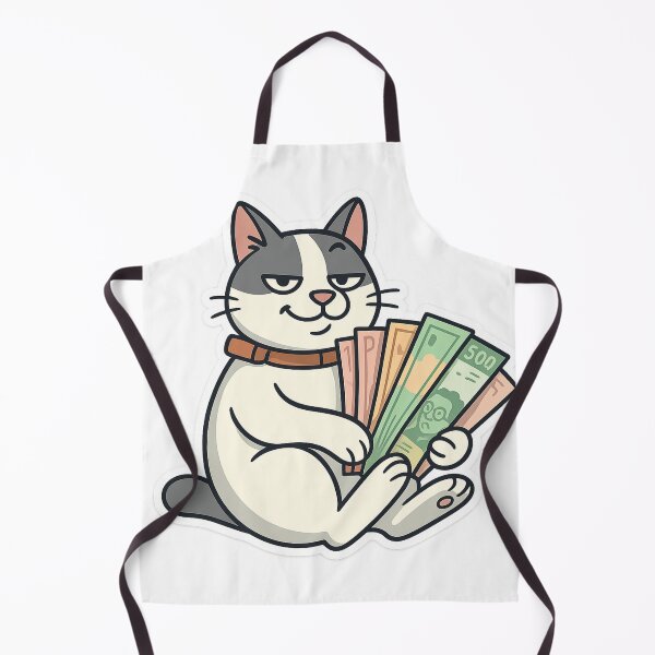 Item preview, Rich cat holding money designed and sold by Wandertrace.